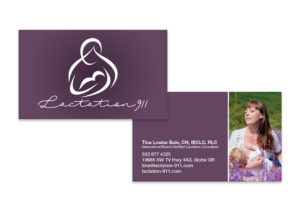 Horizontal Business Card Design for Lactation Consultant