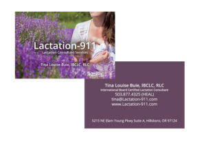Horizontal Business Card Design for Lactation Consultant